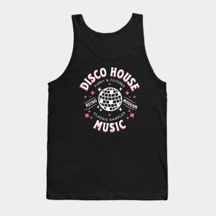 DISCO HOUSE  - Retro Modern Disco Ball (White/Pink) Tank Top